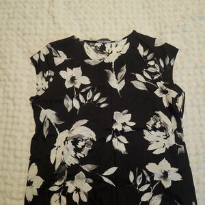 Ivanka Trump Black and Cream Patterned Top